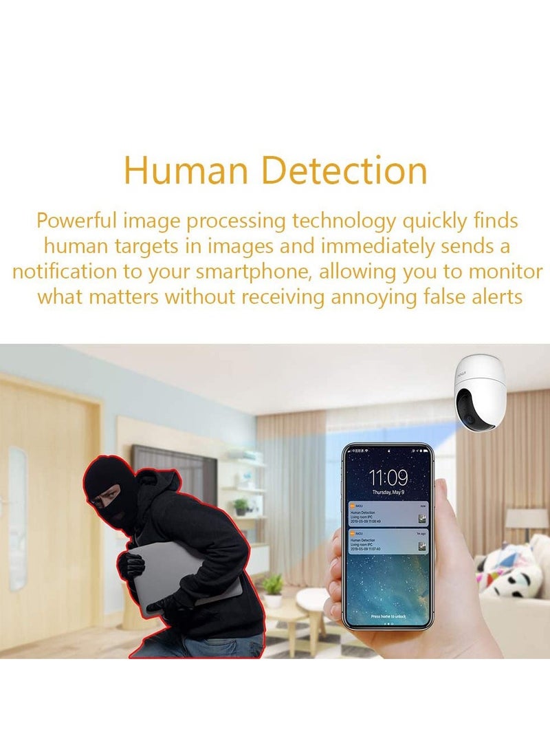 IMOU - Ranger 2 360 Degree Security Camera Up To 256GB SD Card Support WiFi & Ethernet 1080P FHD Privacy Mode Alexa Google Assistant Human Detection 2-Way Audio Night Vision - Image 1