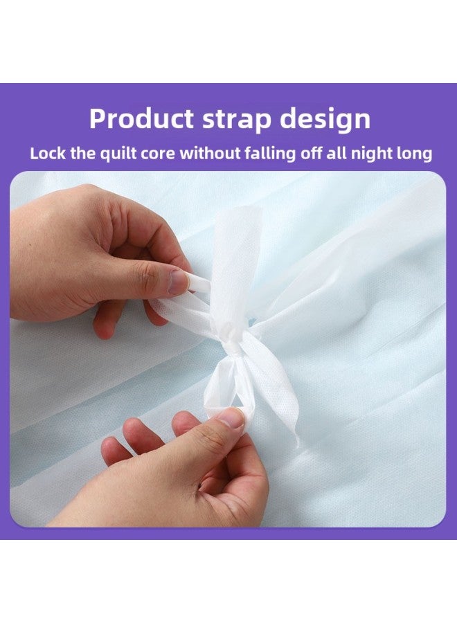 Disposable Bed Sheet Four-piece Thickened Hotel Special Travel Can Sleep Naked Portable Bed Sheet Quilt Cover Bed Bed-Color:Double Four-piece Set White  - Image 5