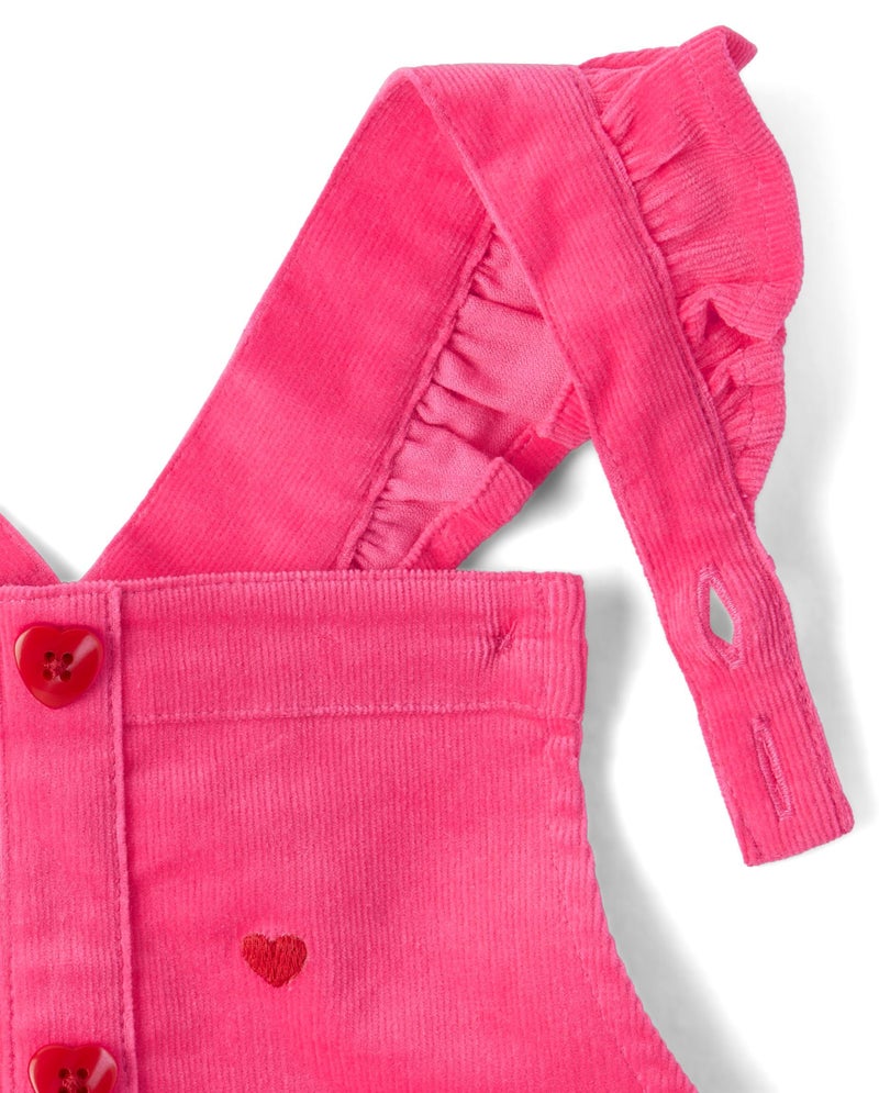 Gymboree,and Toddler Embroidered Sleeveless Skirtall Jumpers,Pink Vday Hearts,10 - Image 4