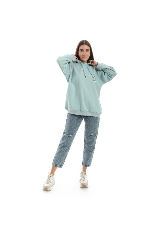 Caesar Womens Oversized hoodie with funny roses print on the back - Image 1