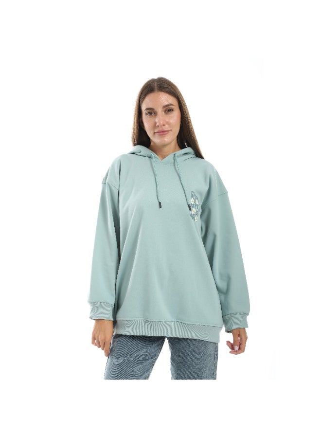 Caesar Womens Oversized hoodie with funny roses print on the back - Image 2