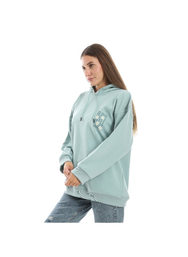 Caesar Womens Oversized hoodie with funny roses print on the back - Image 3