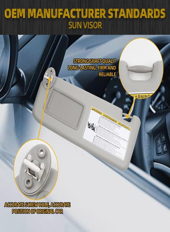 Dasbecan Left Driver Side Sun Visor Compatible with 2013-2018 Toyota Rav4 (4th Gen XA40) Sunvisor (Gray) Replace 74320-42595 74320-42595-B0 74320-42595-C0 - Image 4