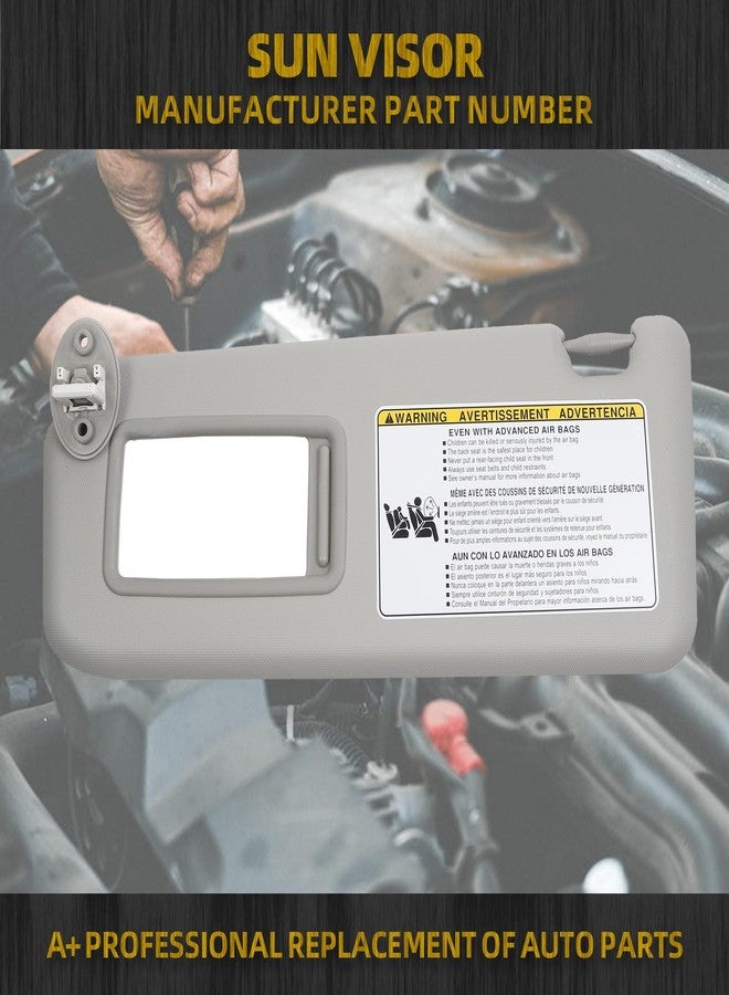 Dasbecan Left Driver Side Sun Visor Compatible with 2013-2018 Toyota Rav4 (4th Gen XA40) Sunvisor (Gray) Replace 74320-42595 74320-42595-B0 74320-42595-C0 - Image 2