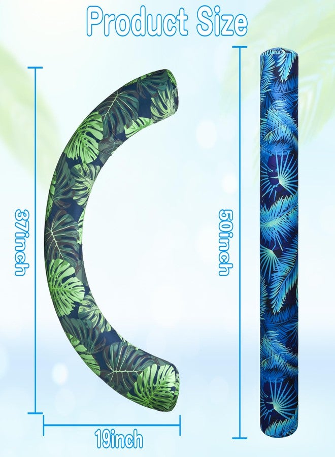 Parentswell 2 Pack Inflatable Pool Noodles, Fabric Covered Quick Drying Swimming Pool Floats Noodles for Adults, Pool Noodle Curved Swim Floats with Hand Pump for Summer Beach Lake Water Games Vacation Party - Image 2