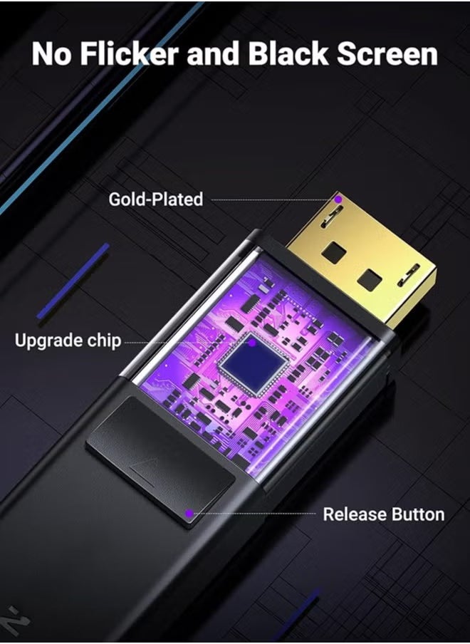 ماركة غير محددة - كابل جديد من منفذ USB C لمنفذ HDMI للأجهزة بمنفذ ثاندربولت 3 وHDMI وجودة 4K وتردد 60 هرتز بدقة فائقة الوضوح بغلاف من الألومنيوم متوافق مع أجهزة ماك بوك برو M2 إصدار 2022 - Image 1