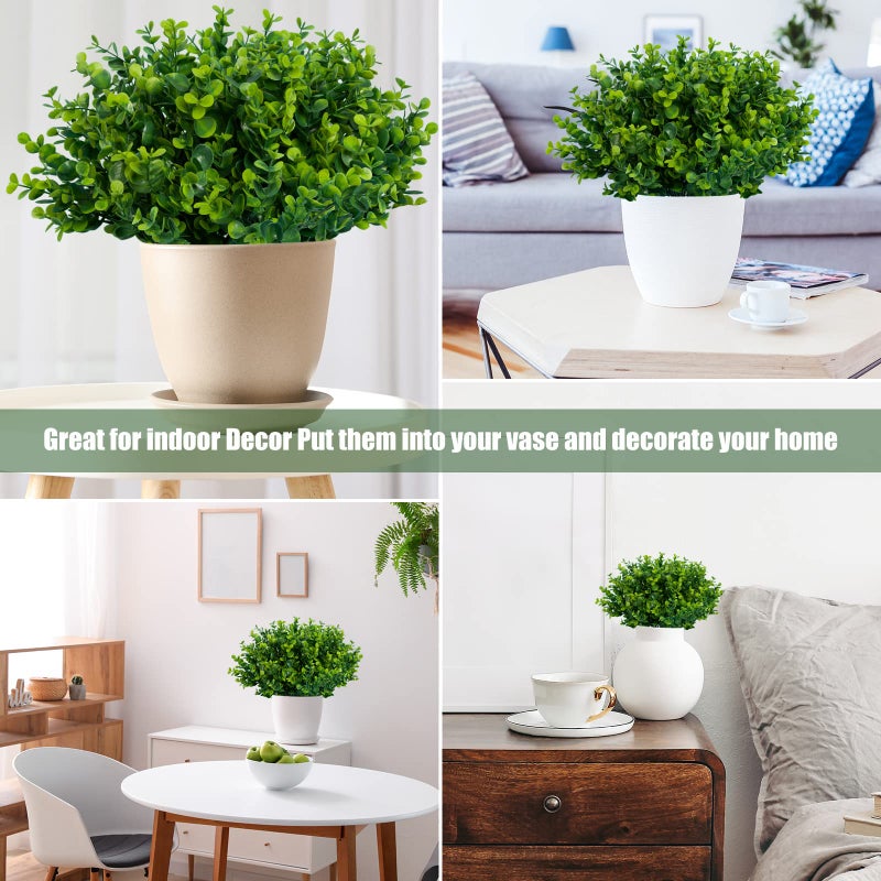 Lnoicy Artificial Greenery Plants Outdoor UV Resistant Fake Plants Boxwood Shrubs Grass,10 Bundles for Farmhouse Home Garden Office Patio Backyard Wedding and Indoor Outdoor Decoration - Image 5