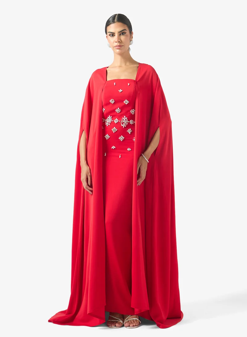 Akadia Fashion Two Pcs Crystal Cape Set