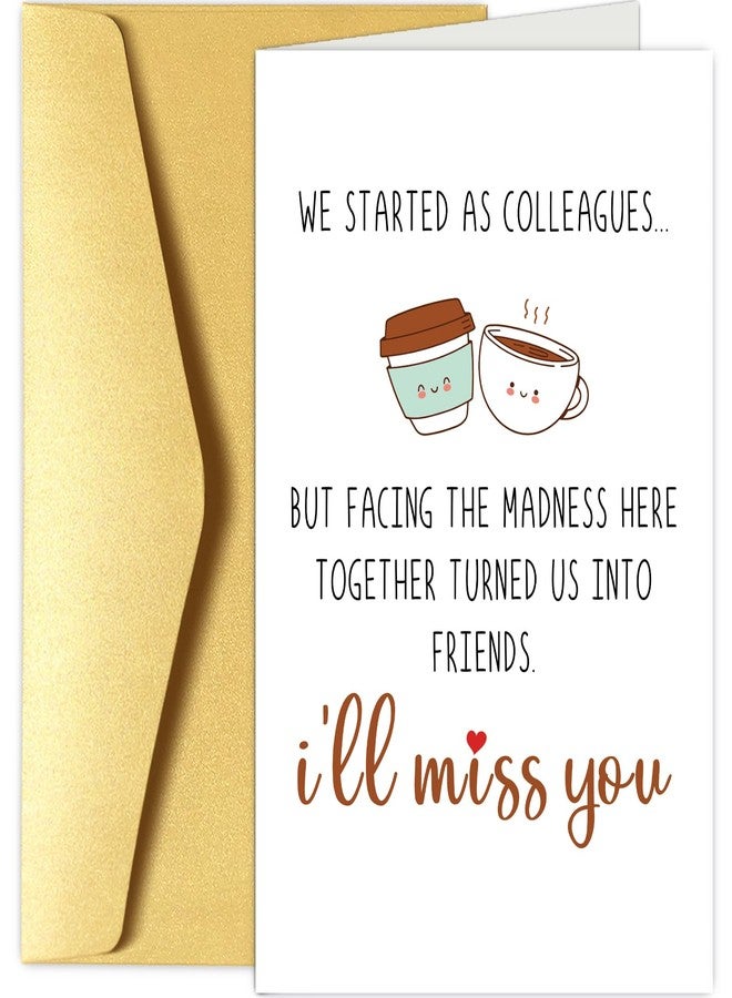 Chenive Colleague Leaving Card, New Job Card for Coworker Boss, Farewell Gifts for Colleague, Going Away Gifts for Work Friend, I'll Miss You - Image 1