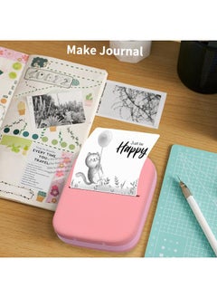 Thoraya X1 Portable Mini Pocket Printer 80mm BT Wireless Thermal Photo Printer 300dpi Picture Memo Notes Lists Journal Receipt Paper Printer Sticker Inkless Printing Compatible with Android iOS for Home Office School Travel  - Image 1