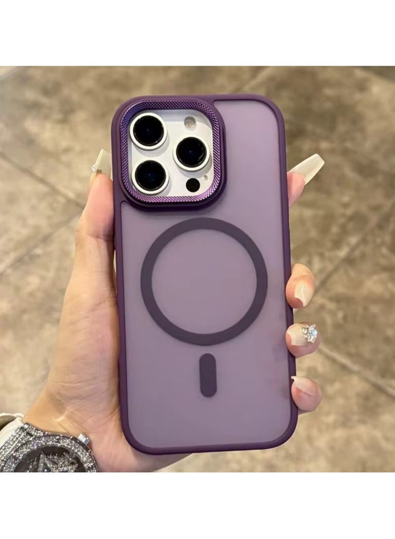 Denx Magnetic Case for iPhone 16 Plus, Compatible with MagSafe, Plating Luxury Cover, Clear Soft TPU Shockproof Protective Phone Case (Deep Purple)