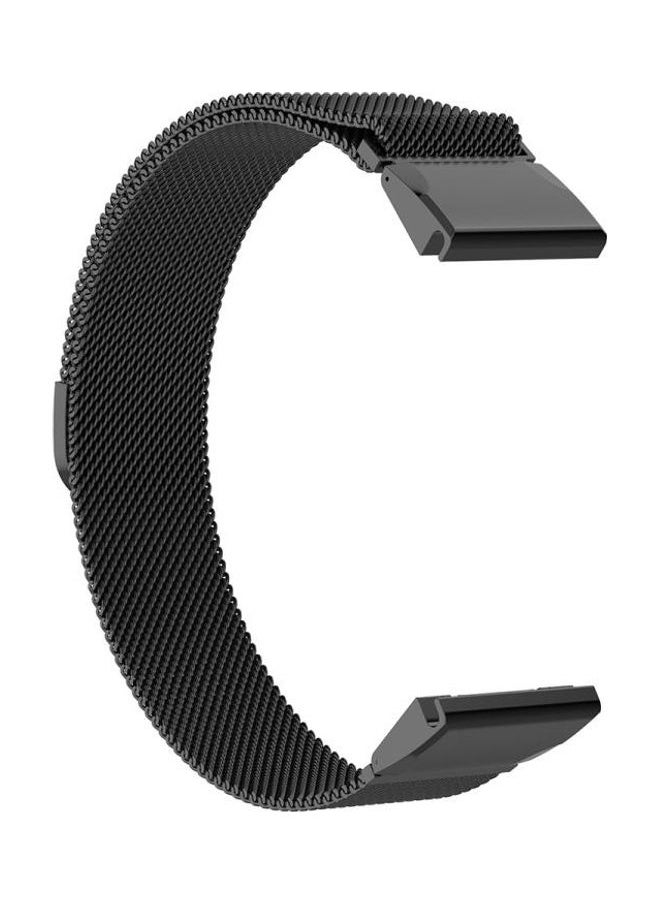 NIBEMINENT - Milanese Replacement Wrist Strap Watchband For Garmin Fenix 5X Black - Image 1
