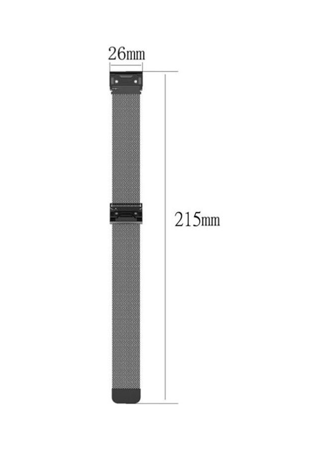 NIBEMINENT - Milanese Replacement Wrist Strap Watchband For Garmin Fenix 5X Black - Image 1