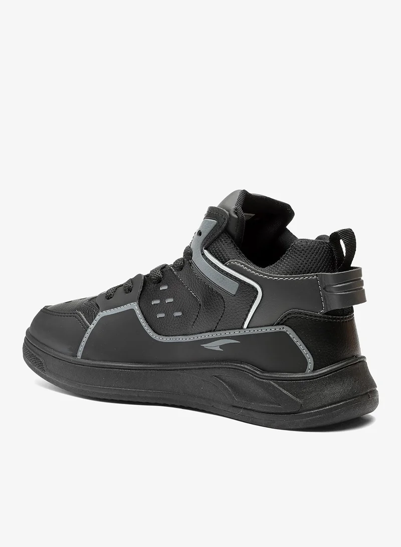 Asian Black Synthetic Sneakers for Men and Boys