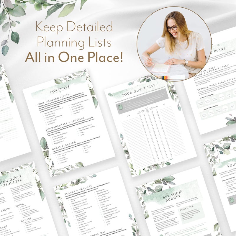 Your Perfect Day Wedding Planner Book and Organizer - Wedding Planner Book - Bridal Planning Binder with Countdown Calendar - Bride Gifts - (FLORAL) - Image 5