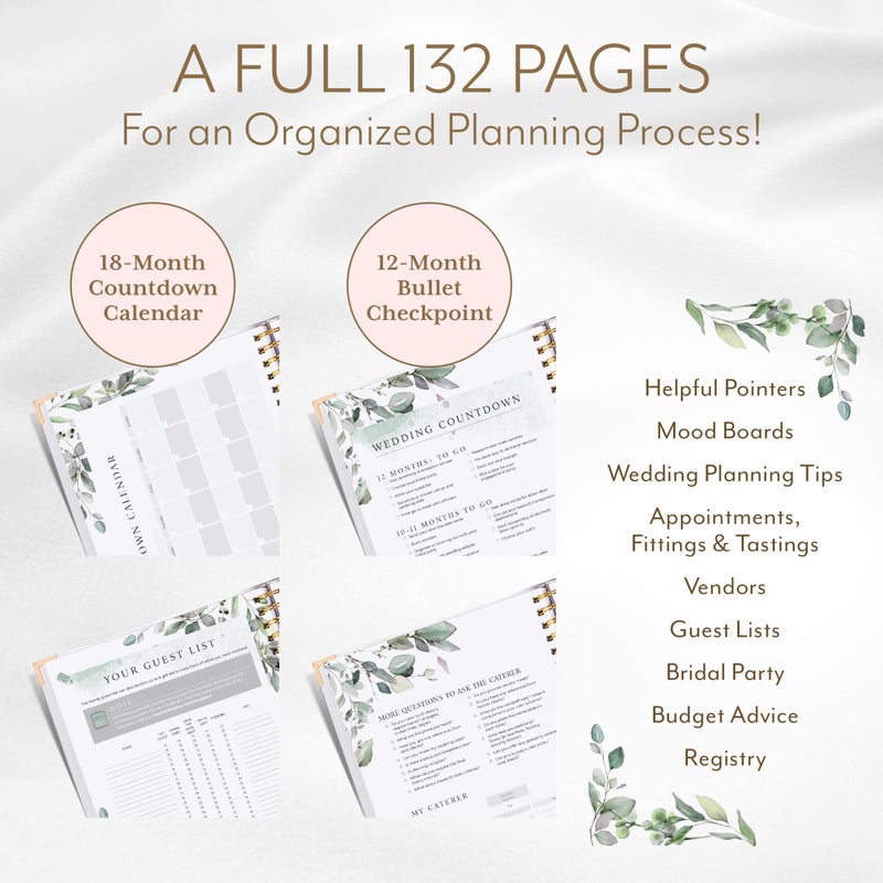 Your Perfect Day Wedding Planner Book and Organizer - Wedding Planner Book - Bridal Planning Binder with Countdown Calendar - Bride Gifts - (FLORAL) - Image 4