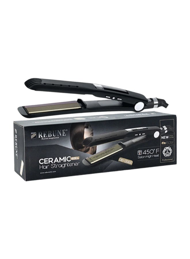REBUNE Professional Ceramic Hair Straightener Black/Gold 150grams - Image 1