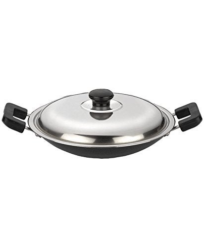 Anjali Aluminium Non-Stick Appachetty and Lid, 210 mm, Multicolor, 1 Piece