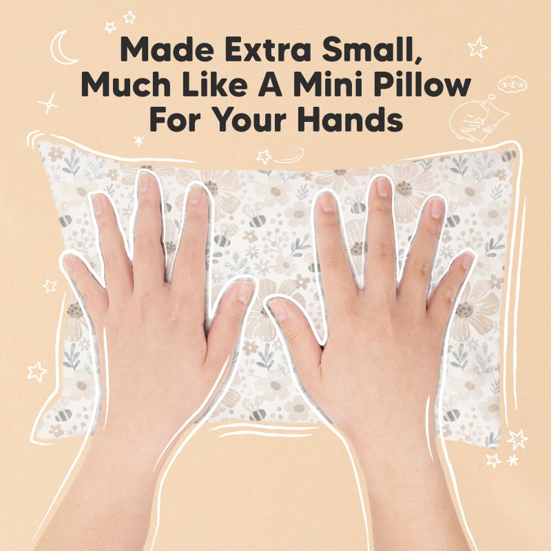 KeaBabies Mini Toddler Pillow with Pillowcase - 9x13 My Little Dreamy Travel Kids Pillow for Sleeping, Toddler Bed, Small, Tiny, Organic Cotton Pillowcase, Soft & Breathable, Kids 2-4 Years Old (Flora Vale) - Image 5