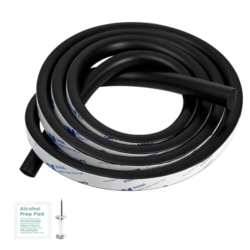 WFCYX 326A0008 Service Kit 787 inch D Shape EPDM Foam Rubber Seal wTape Fits Hard Trifold Truck Bed Tonneau CoverBulkhead Seal wSelfAdhesive Rubber for BoatAutoRVMarineGarage DoorsWindow - Image 1