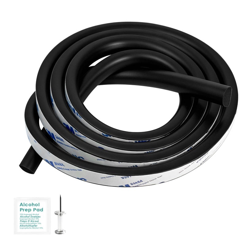 WFCYX 326A0008 Service Kit 787 inch D Shape EPDM Foam Rubber Seal wTape Fits Hard Trifold Truck Bed Tonneau CoverBulkhead Seal wSelfAdhesive Rubber for BoatAutoRVMarineGarage DoorsWindow - Image 3