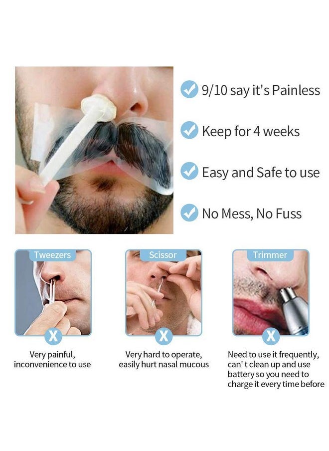 DecBlue - DecBlue Nose Wax Sticks - 60Pcs Plastic Nasal Cleaning Applicators for Painless Nostril and Eyebrow Hair Removal for Men and Women - Image 1