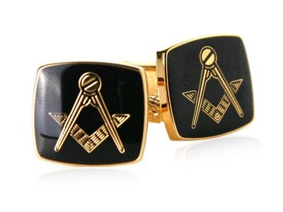 Cuff-Daddy Black Masonic Compass & Set Gold Cufflinks with Presentation Box - Image 5
