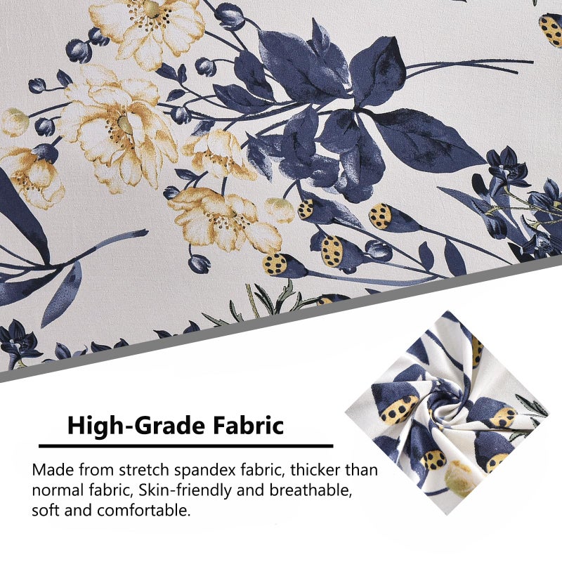 NILUOH Wingback Chair Slipcover, 2-Piece Stretch Wing Chair Cover with Separate Cushion Cover, Elastic Fit Furniture Protector, Washable Slipcover for Wingback Armchairs, Flower Field - Image 3
