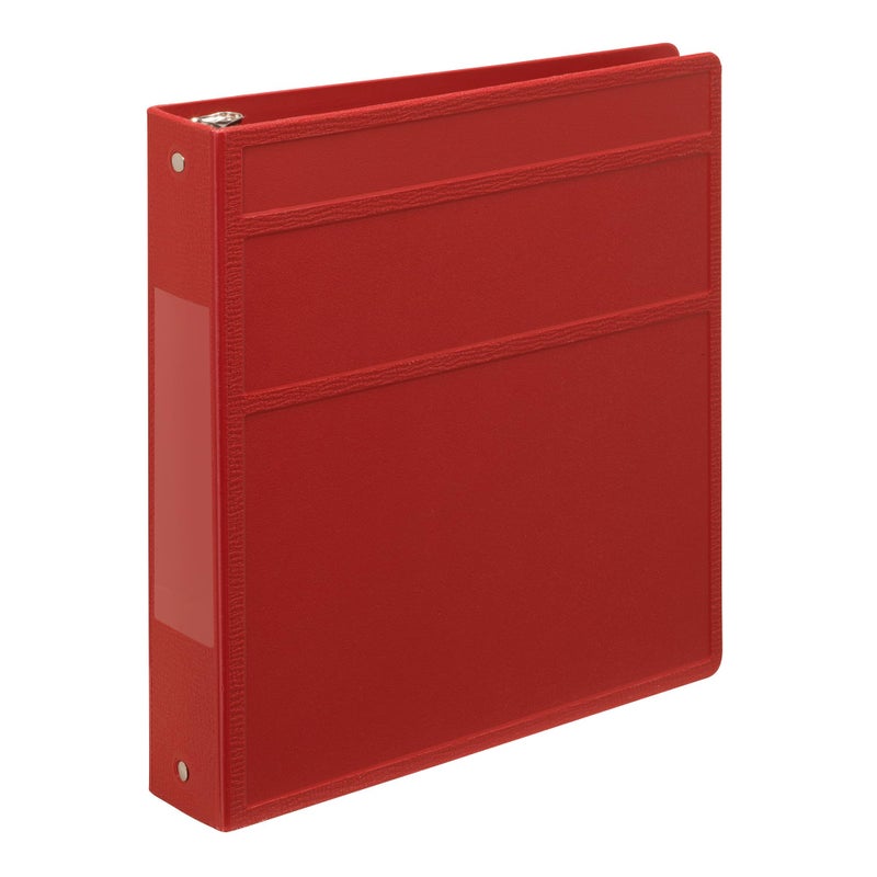 Carstens 1.5-Inch Heavy Duty 3-Ring Binder - Side Opening, Brick Red, Durable Plastic, Precision No-Gap Rings, Waterproof Cover, No Pockets, Holds 250 Letter Sheets, BPA-Free, Made in USA (2049-3R) - Image 1