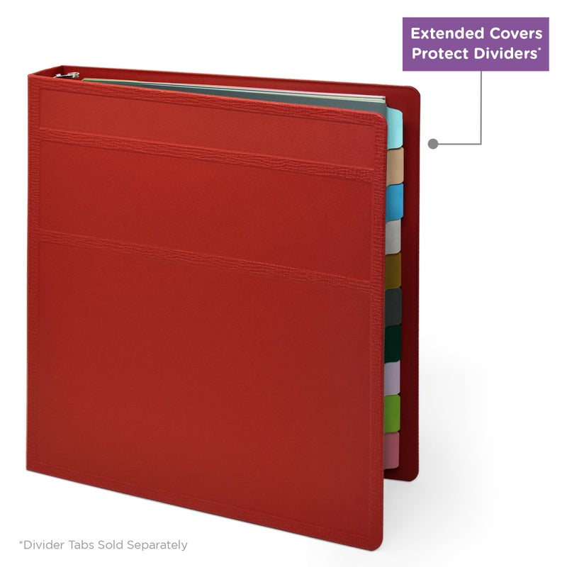 Carstens 1.5-Inch Heavy Duty 3-Ring Binder - Side Opening, Brick Red, Durable Plastic, Precision No-Gap Rings, Waterproof Cover, No Pockets, Holds 250 Letter Sheets, BPA-Free, Made in USA (2049-3R) - Image 5