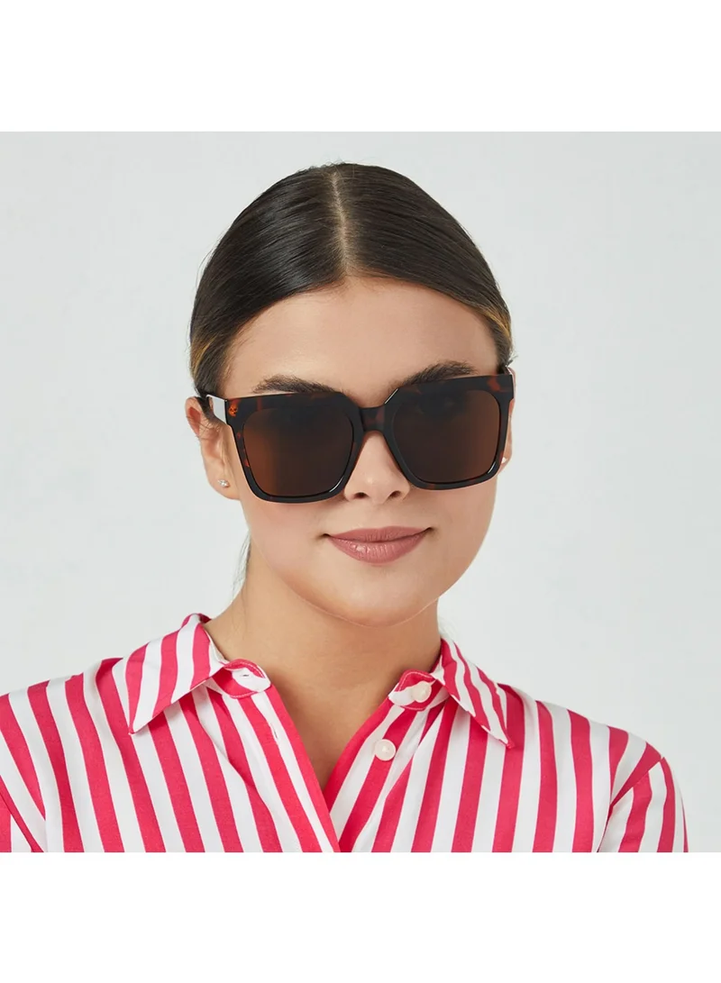 Blackout QUADRA Women Tortoise Sunglasses - Frame Material: Thermoplastic Rubber (TR90)- Frame Color: Tortoise-Lens Color: Brown  - Full Rim