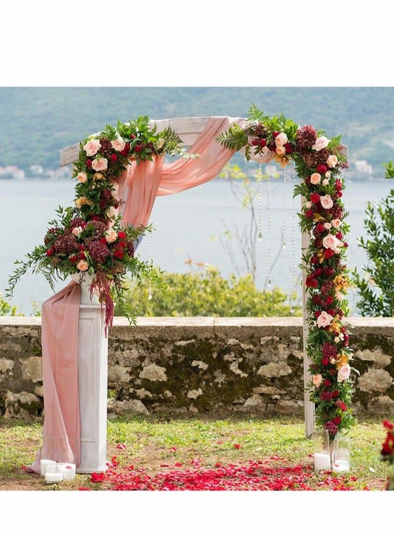 ميكسد روز dusty 10ft الشيفون مفرش المائدة 27x120 بوصة رومانسية النسيج الشاش ، وتستخدم لتزيين حفل زفاف الطفل هدية العروس وعيد ميلاد الطرف كعكة الستائر الشاش - Image 3