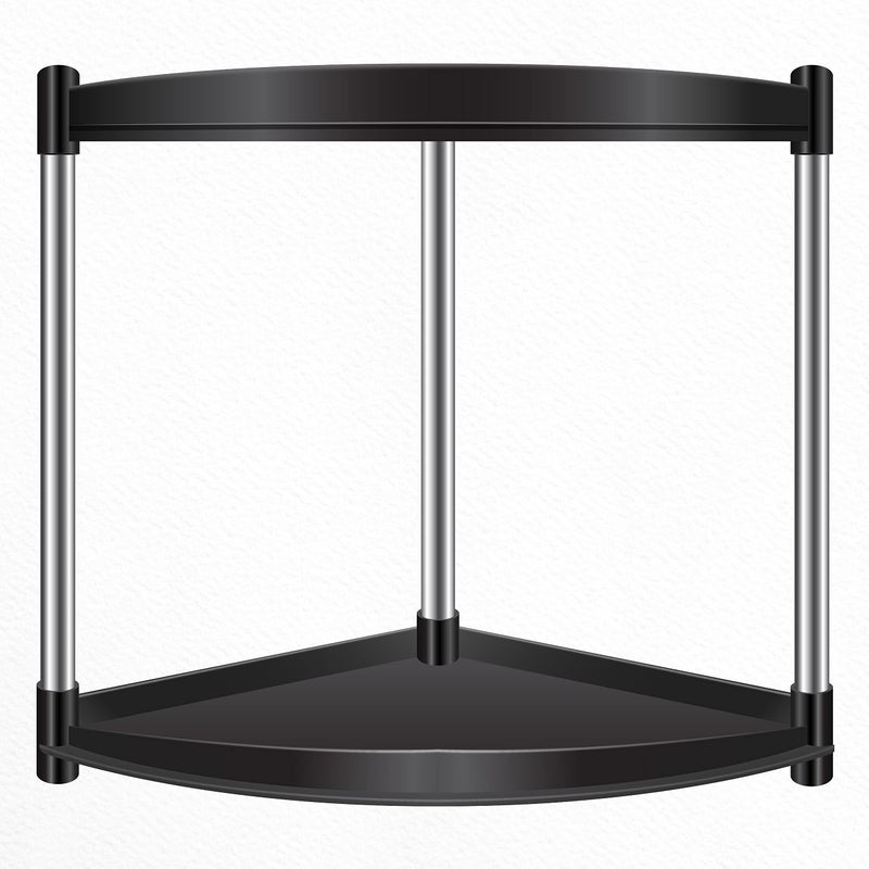 TNT THE NEXT TREND Bathroom Organizer Rack/Corner Shelf for Bathroom | Plastic, Stainless Steel (2 Shelf, Black) - Image 1