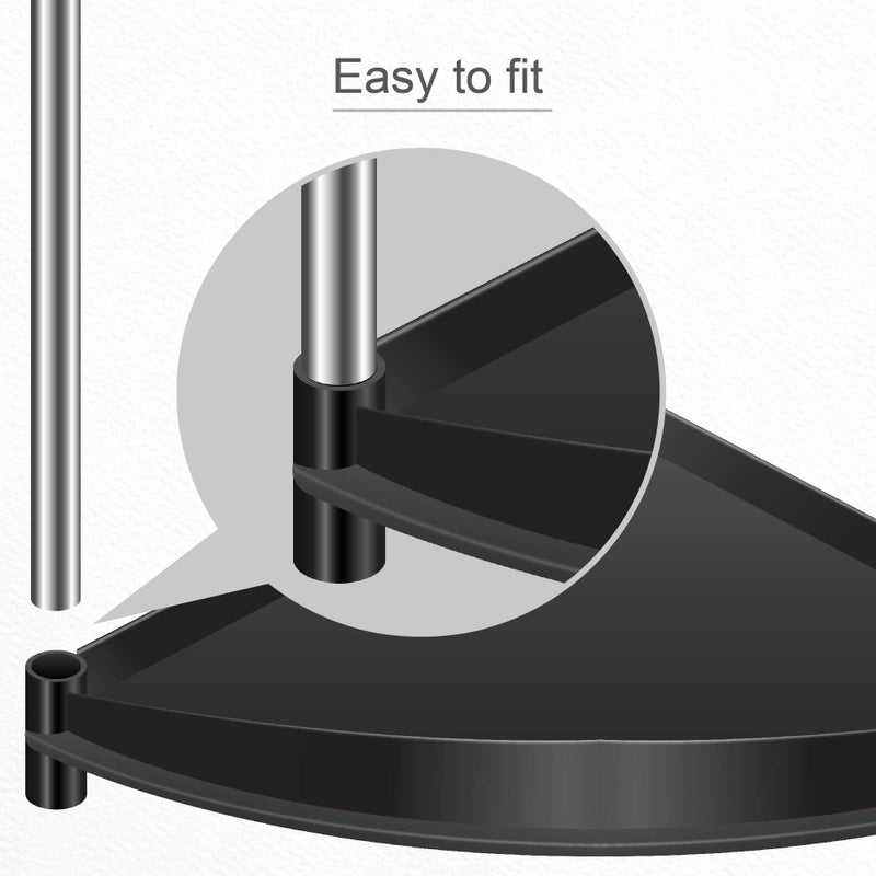 TNT THE NEXT TREND Bathroom Organizer Rack/Corner Shelf for Bathroom | Plastic, Stainless Steel (2 Shelf, Black) - Image 4