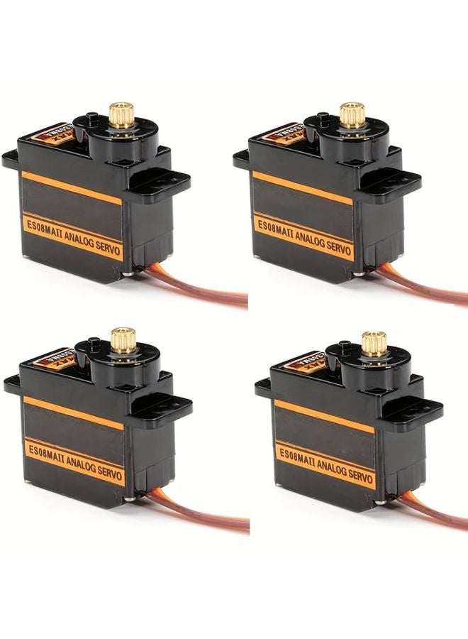 4pcs ES08MA II 12G Mini Metal Gear Analog Servo Anti Vibration Stabilizers For RC Models - Image 1