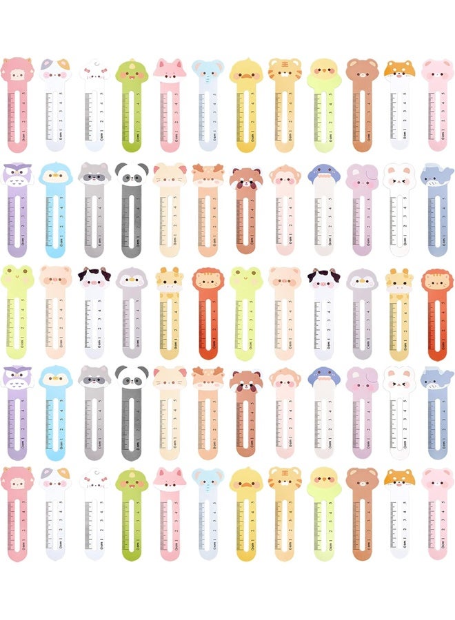 60PCS Animal-Themed Classroom Bookmarks with Ruler - Fun Educational Rewards for Students, Teachers & Office Gifts (Bulk Set, Travel Supplies) - Image 1
