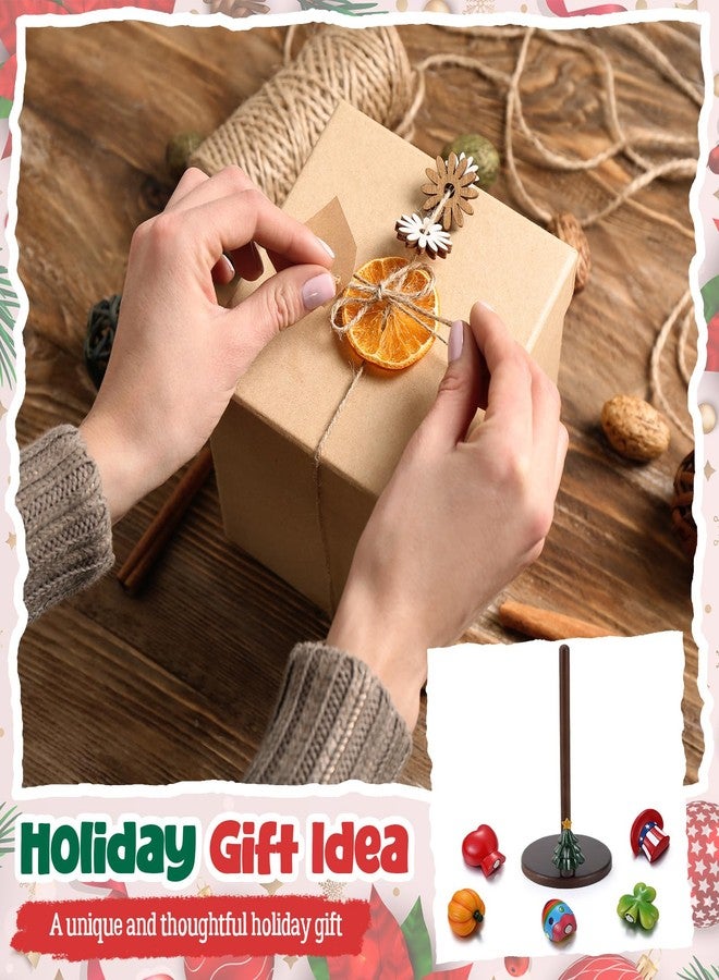 Tiangrid Magnetic Interchangeable Holiday Paper Towel Holder with 6 Seasonal Resin Ornaments - Wooden Pine Kitchen Countertop Decor Year - Round Festive Home Decor Gift - Image 5