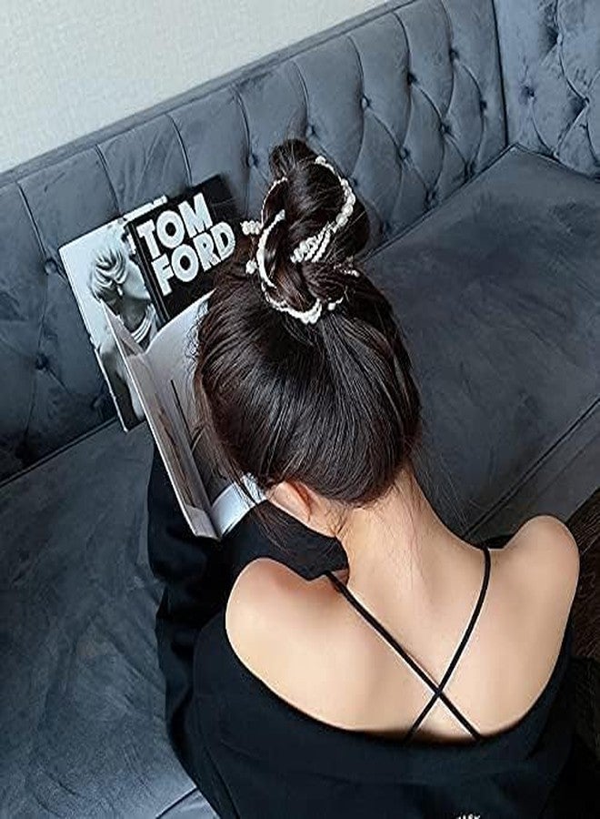 DHANABAPA Pearls Hair Chains, Punk Tassel Hair Clips Hair Extension 17.5 Inch Head Chain Hair Clip Hairpin for Women and Girls Night Club Party Daily Headwear, Hand Made Pearls Chain - 2 pcs. - Image 4