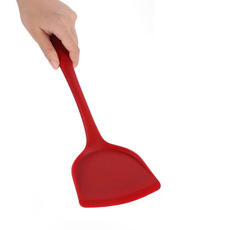 Heat Resistant Silicone Spatula: Red Anti Stick Comfortable Grip Handle - Multipurpose Kitchen Cooking Tool for Home Kitchen Use - Image 1