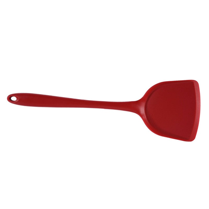Heat Resistant Silicone Spatula: Red Anti Stick Comfortable Grip Handle - Multipurpose Kitchen Cooking Tool for Home Kitchen Use - Image 3