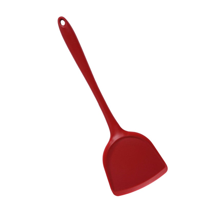Heat Resistant Silicone Spatula: Red Anti Stick Comfortable Grip Handle - Multipurpose Kitchen Cooking Tool for Home Kitchen Use - Image 4