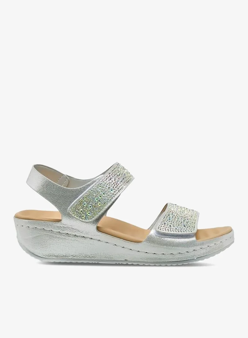 Le Confort Women Embellished Hook & Loop Sandals Ramadan Collection