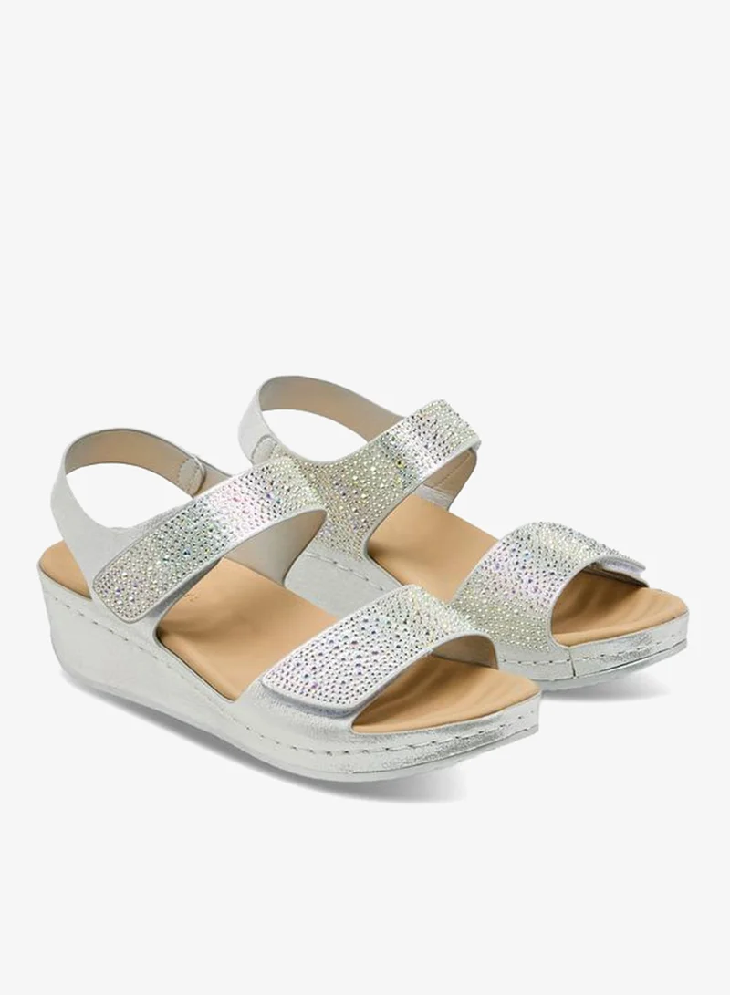 Le Confort Women Embellished Hook & Loop Sandals Ramadan Collection