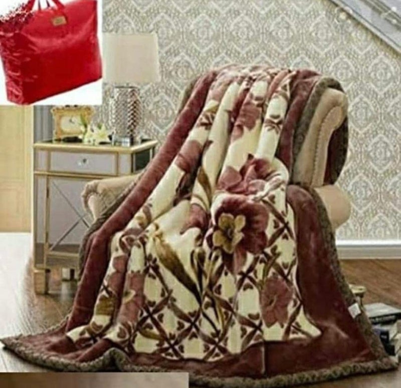 ELSTONE HOME with Device ELSTONE HOME with Device2 Ply Mink Super Soft Cloudy Double Bed Blanket with a Fancy Bag Packing for Heavy WinterMulticolor09 