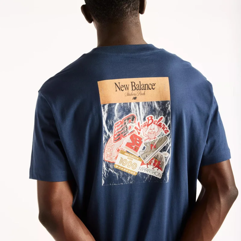 New Balance NB Navy Men's Sticker Pack Bundle T-Shirt for Men | Best Price UAE