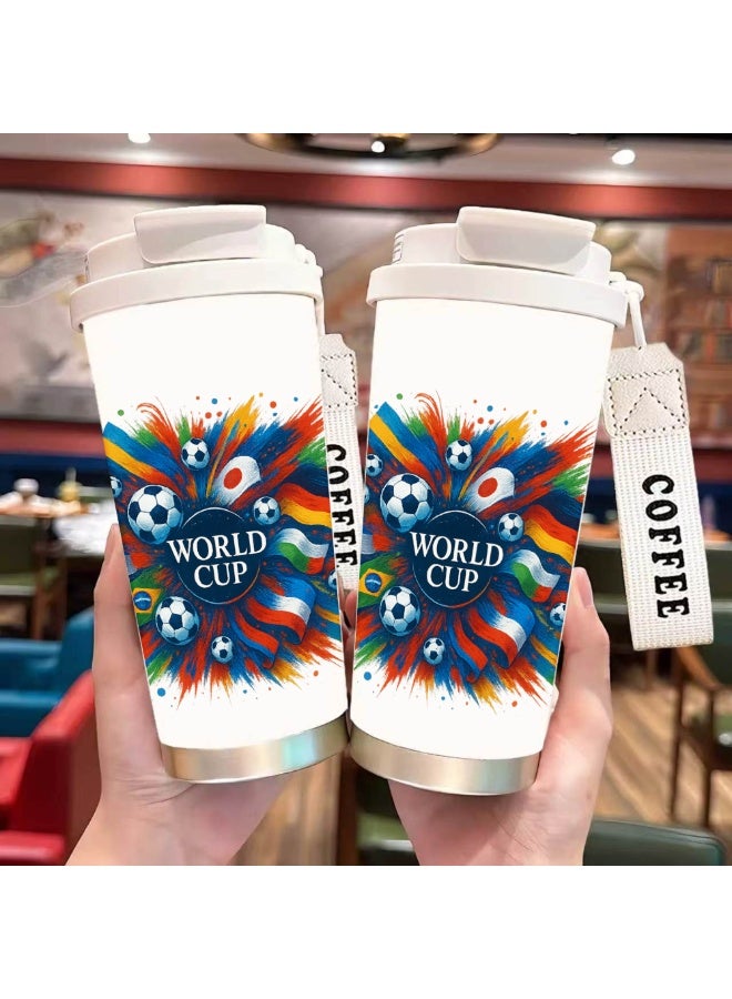 FIFA 520ml World Cup Printed Stainless Steel Insulated Water Bottle Double Wall Vacuum Thermal Flask Leakproof Cup for Hot & Cold Drinks - Image 3