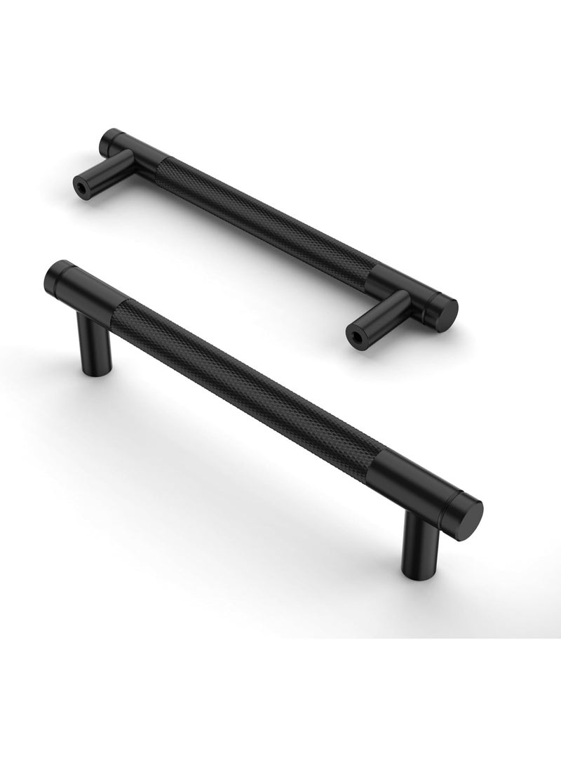 Lynacz Original 20 Pack 5 Inch(128mm) Matte Black Cabinet Pulls Knurled Cabinet Handles Cupboard Handles Kitchen Cabinet Hardware for Cupboard Drawer Pulls - Image 1