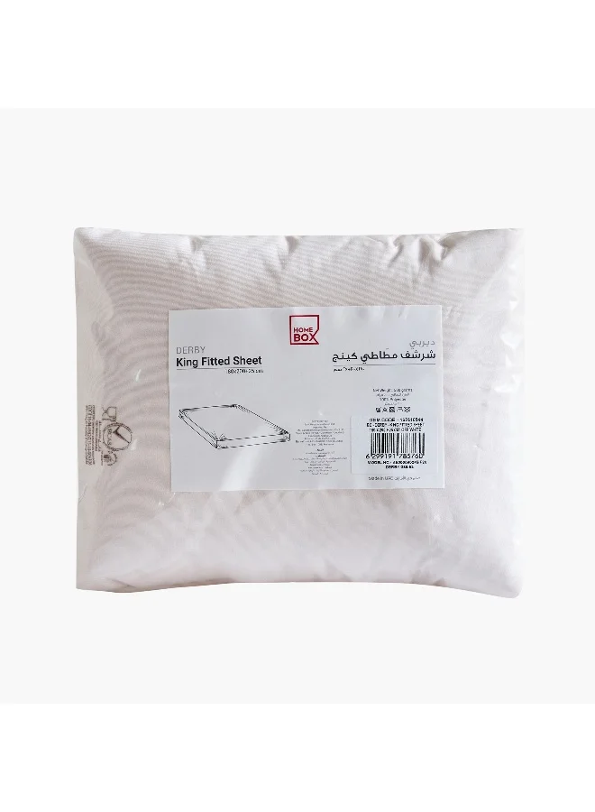 Home Box Derby Solid Microfiber Double Fitted Sheet - 140x200+25 cm