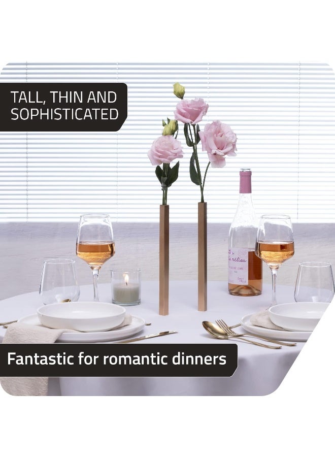 PELEG DESIGN Magnetic Flower Vase  Unique and Modern Set of 5 Gold Aluminum Vases for Home Garden Dcor  94 x 06 x 06 inches  Suitable for Both Real and Artificial Flowers - Image 1