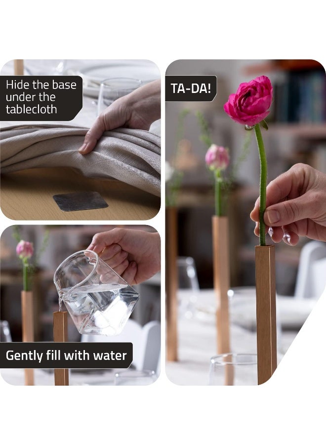 PELEG DESIGN Magnetic Flower Vase  Unique and Modern Set of 5 Gold Aluminum Vases for Home Garden Dcor  94 x 06 x 06 inches  Suitable for Both Real and Artificial Flowers - Image 5